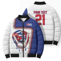 Custom Dripping Baseball Cuba Bomber Puffer Jacket
