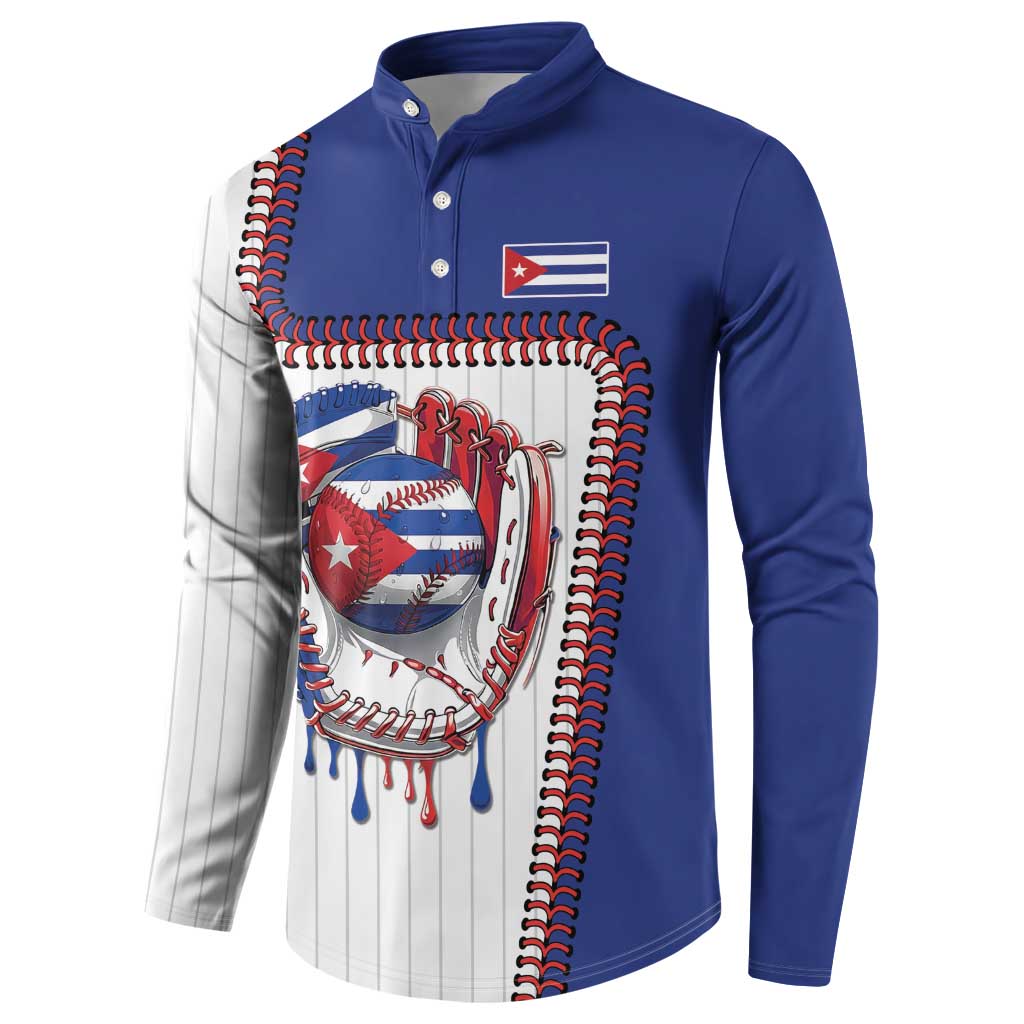 Custom Dripping Baseball Cuba Button Sweatshirt