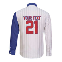 Custom Dripping Baseball Cuba Long Sleeve Button Shirt