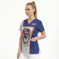 Custom Dripping Baseball Cuba Scrub Top