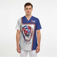 Custom Dripping Baseball Cuba Scrub Top