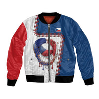 Custom Dripping Baseball Czechia Bomber Jacket