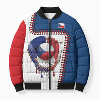 Custom Dripping Baseball Czechia Bomber Puffer Jacket