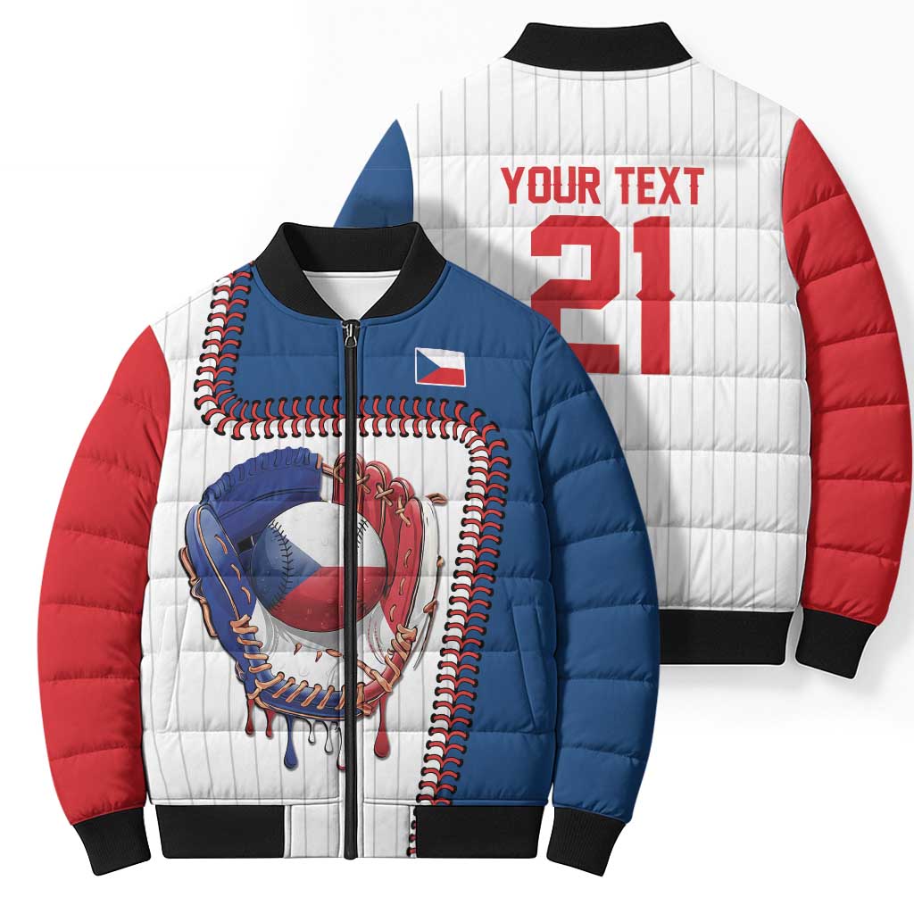 Custom Dripping Baseball Czechia Bomber Puffer Jacket