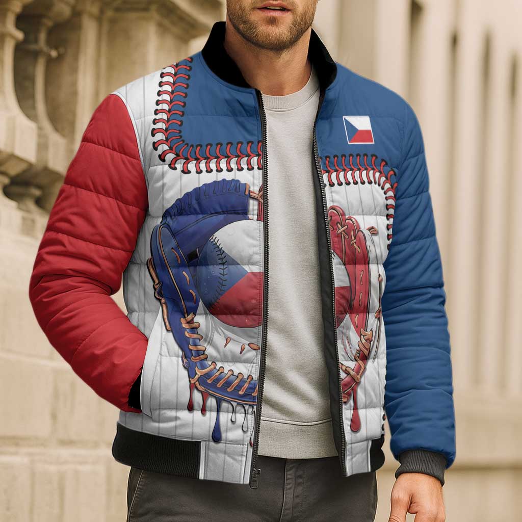 Custom Dripping Baseball Czechia Bomber Puffer Jacket