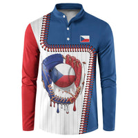 Custom Dripping Baseball Czechia Button Sweatshirt