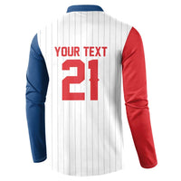Custom Dripping Baseball Czechia Button Sweatshirt
