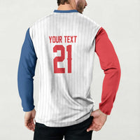 Custom Dripping Baseball Czechia Button Sweatshirt