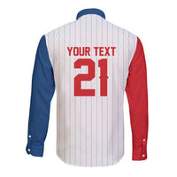 Custom Dripping Baseball Czechia Long Sleeve Button Shirt