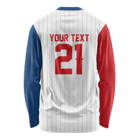 Custom Dripping Baseball Czechia Long Sleeve Shirt