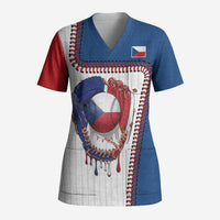 Custom Dripping Baseball Czechia Scrub Top