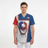 Custom Dripping Baseball Czechia Scrub Top