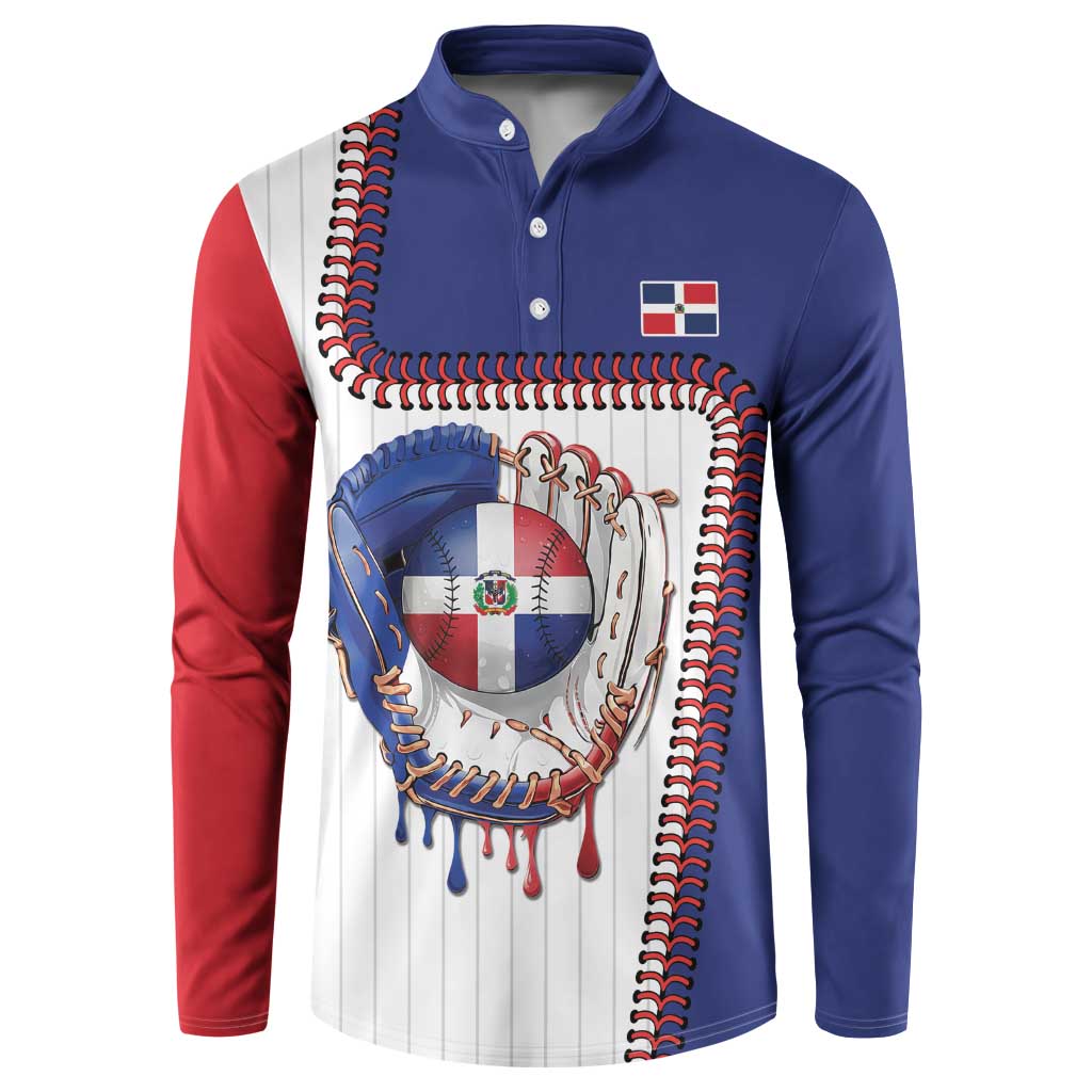 Custom Dripping Baseball Dominican Republic Button Sweatshirt