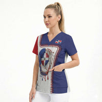 Custom Dripping Baseball Dominican Republic Scrub Top