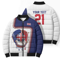 Custom Dripping Baseball Great Britain Bomber Puffer Jacket