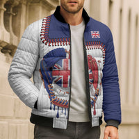 Custom Dripping Baseball Great Britain Bomber Puffer Jacket