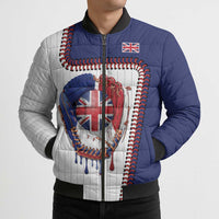 Custom Dripping Baseball Great Britain Bomber Puffer Jacket