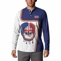 Custom Dripping Baseball Great Britain Button Sweatshirt