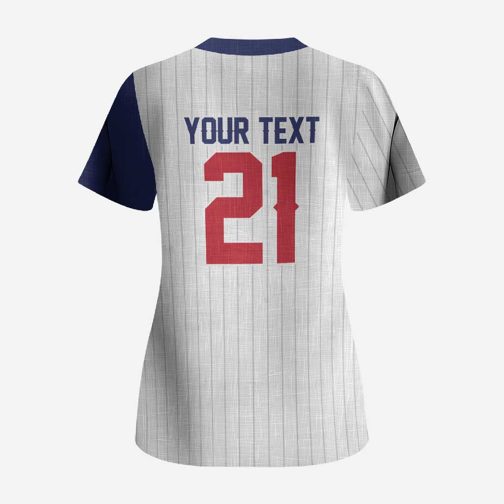 Custom Dripping Baseball Great Britain Scrub Top