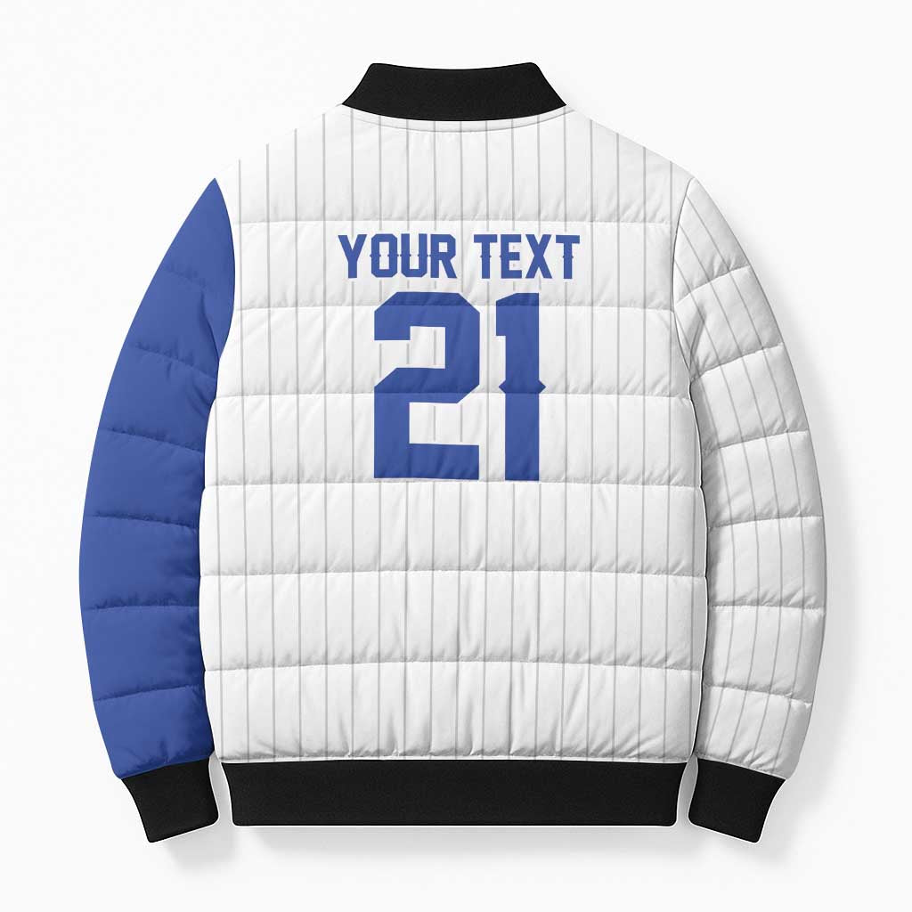 Custom Dripping Baseball Israel Bomber Puffer Jacket