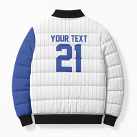 Custom Dripping Baseball Israel Bomber Puffer Jacket