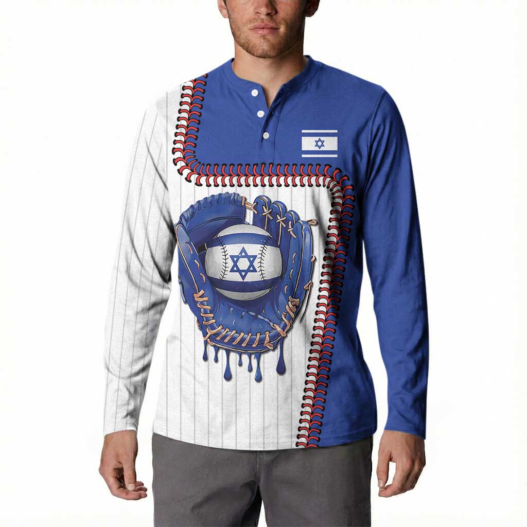 Custom Dripping Baseball Israel Button Sweatshirt