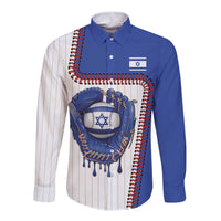 Custom Dripping Baseball Israel Long Sleeve Button Shirt