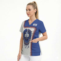 Custom Dripping Baseball Israel Scrub Top