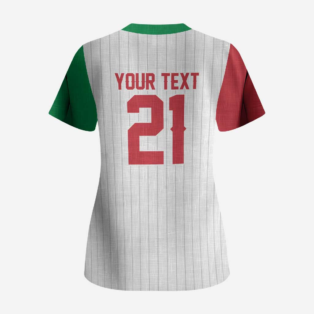 Custom Dripping Baseball Italy Scrub Top