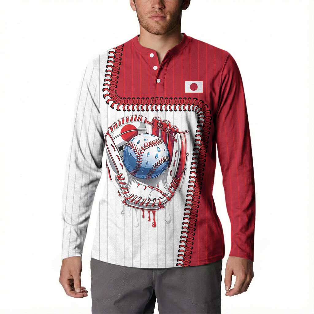 Custom Dripping Baseball Japan Button Sweatshirt