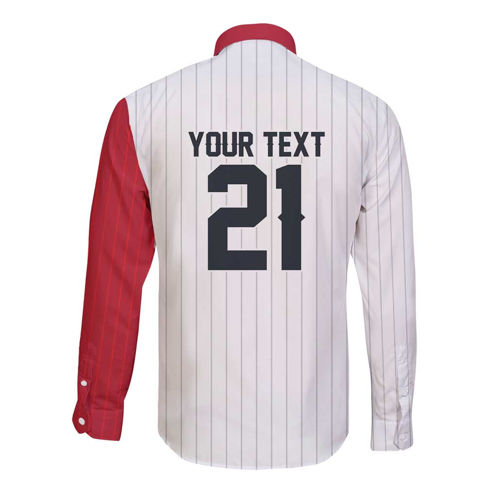 Custom Dripping Baseball Japan Long Sleeve Button Shirt
