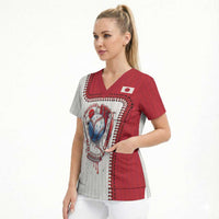 Custom Dripping Baseball Japan Scrub Top