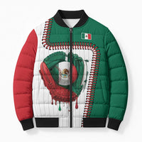 Custom Dripping Baseball Mexico Bomber Puffer Jacket