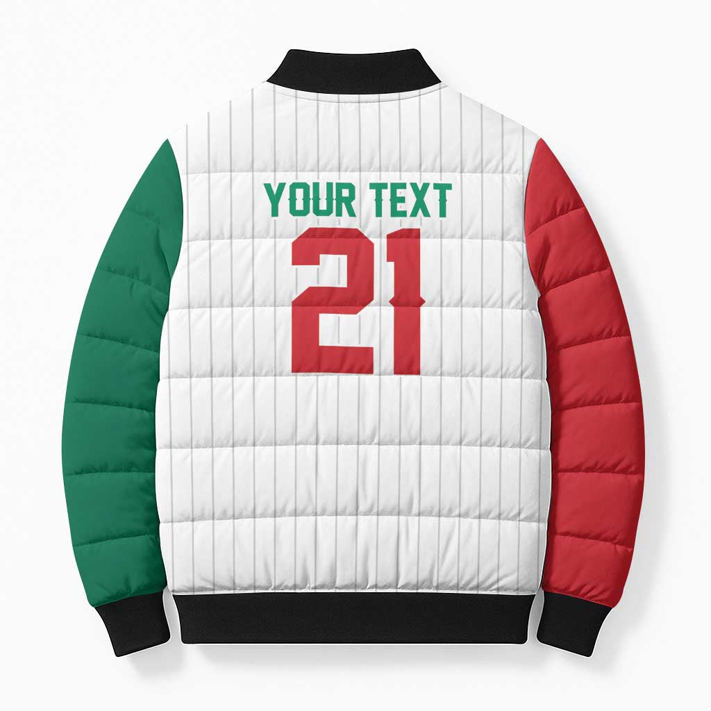 Custom Dripping Baseball Mexico Bomber Puffer Jacket
