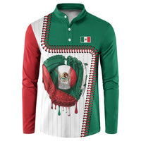 Custom Dripping Baseball Mexico Button Sweatshirt