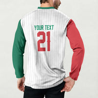 Custom Dripping Baseball Mexico Button Sweatshirt