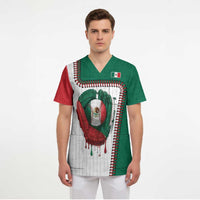 Custom Dripping Baseball Mexico Scrub Top