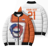 Custom Dripping Baseball Netherlands Bomber Puffer Jacket