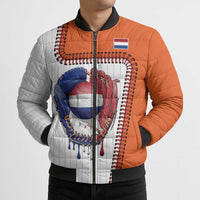 Custom Dripping Baseball Netherlands Bomber Puffer Jacket