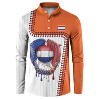 Custom Dripping Baseball Netherlands Button Sweatshirt