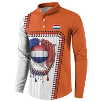 Custom Dripping Baseball Netherlands Button Sweatshirt