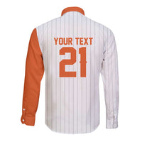 Custom Dripping Baseball Netherlands Long Sleeve Button Shirt