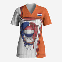 Custom Dripping Baseball Netherlands Scrub Top
