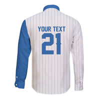 Custom Dripping Baseball Nicaragua Long Sleeve Button Shirt