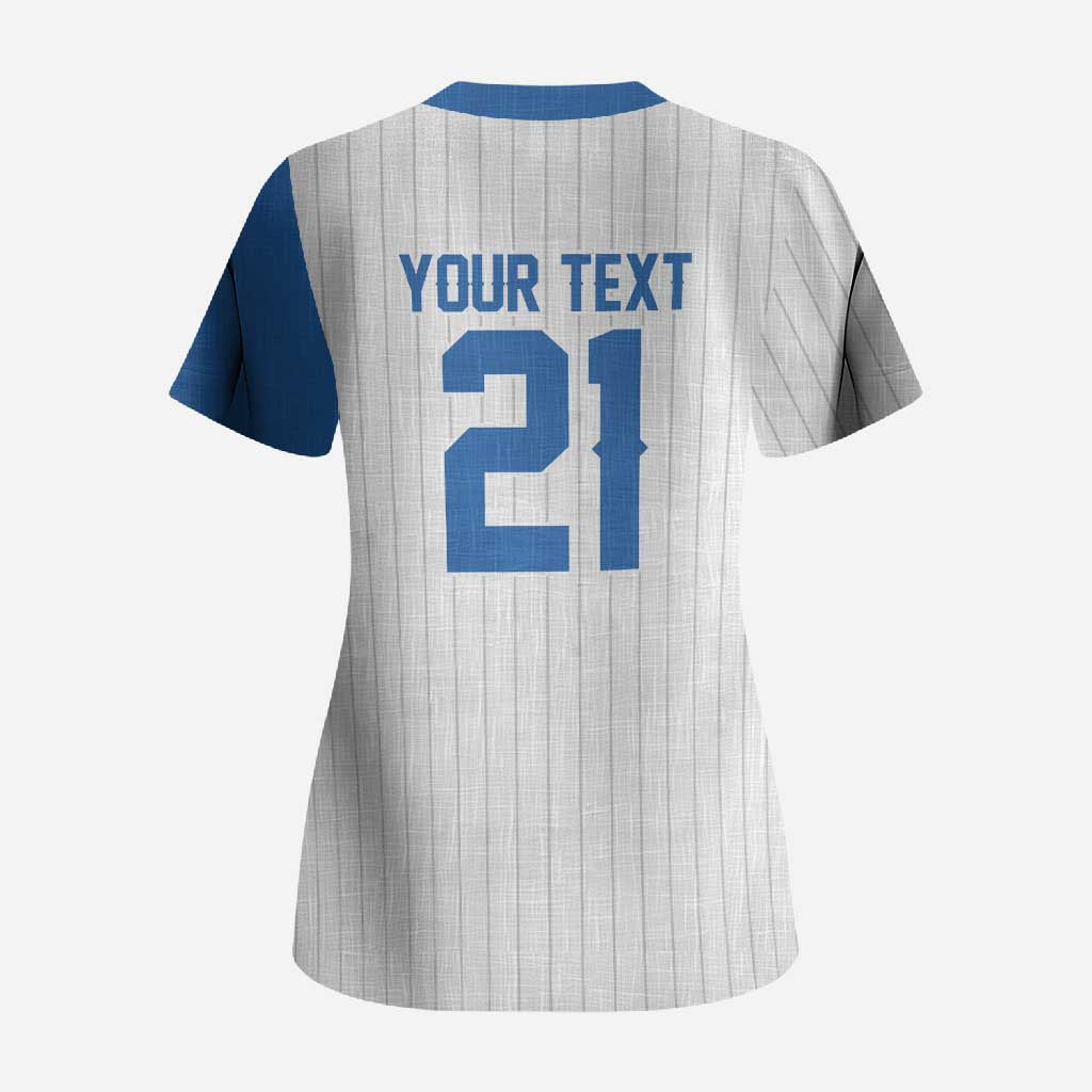 Custom Dripping Baseball Nicaragua Scrub Top