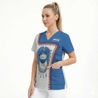 Custom Dripping Baseball Nicaragua Scrub Top