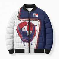 Custom Dripping Baseball Panama Bomber Puffer Jacket
