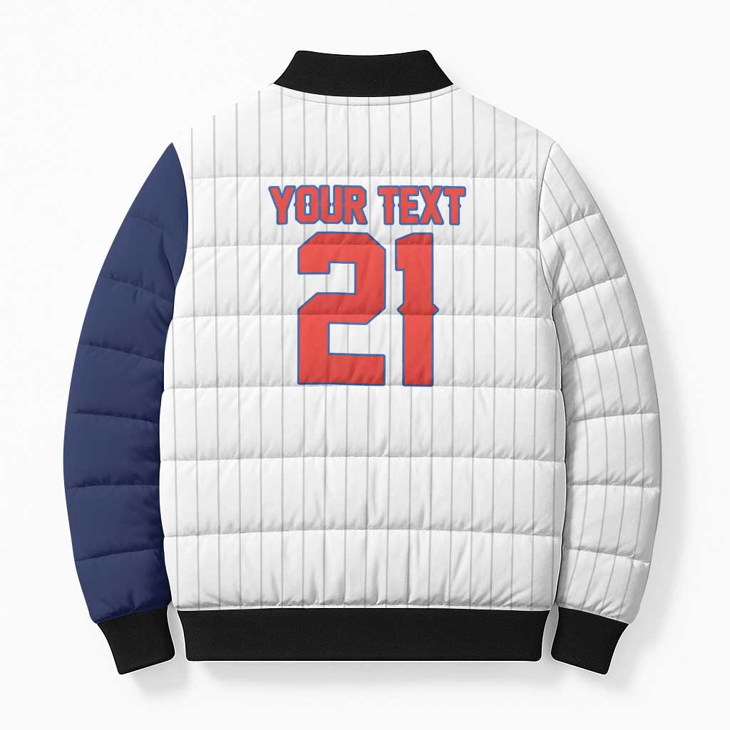 Custom Dripping Baseball Panama Bomber Puffer Jacket