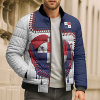 Custom Dripping Baseball Panama Bomber Puffer Jacket