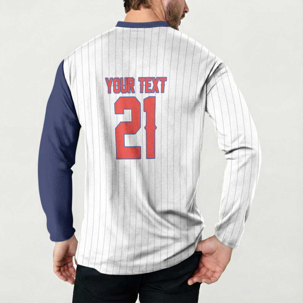 Custom Dripping Baseball Panama Button Sweatshirt